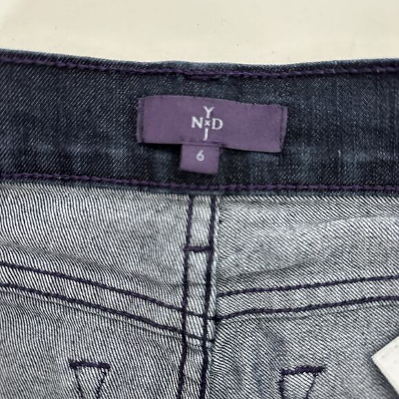 NYDJ Not Your Daughters Jeans Womens 6 Dark Wash Embellished Rhinestone Straight - Picture 9 of 16